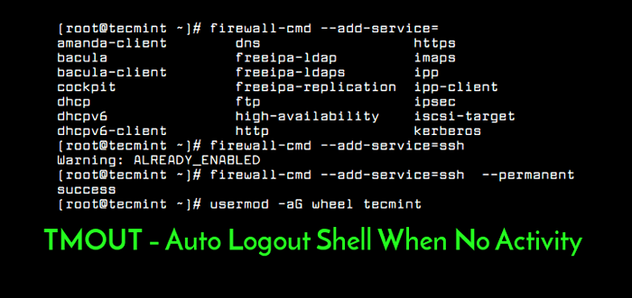 Tmout - automatyczne logout Linux Shell, gdy nie ma żadnej aktywności