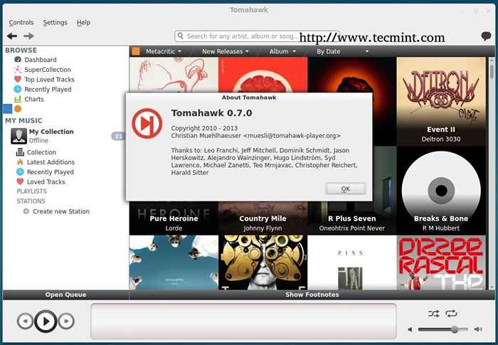 Tomahawk 0.7 Dikeluarkan - Pemain Muzik Sosial Terbaik untuk Linux
