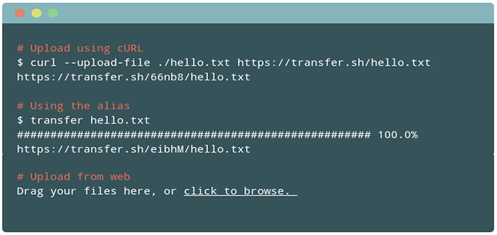 Transferir.SH - Fácil compartilhamento de arquivos da linha de comando Linux