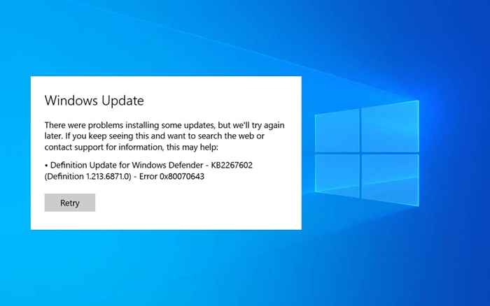 10 mejores formas de corregir el error de actualización de Windows 0x80070643