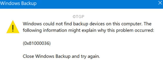 Beheben Sie Fehler 0x81000036, während Sie Windows 11/10 Backup durchführen