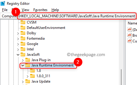 Se corrige el registro se refiere a un entorno de tiempo de ejecución de Java inexistente en Windows 11/10