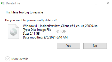 Behebung Diese Elemente sind zu groß, um in Windows 11/10 zu recyceln, um zu recyceln