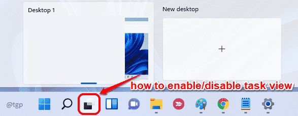 Comment activer / désactiver le bouton de vue de la tâche dans la barre des tâches de Windows 11