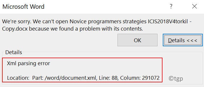 So beheben Sie den XML -Parsing -Fehler in Microsoft Word