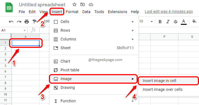 Cómo insertar una imagen en las hojas de Google