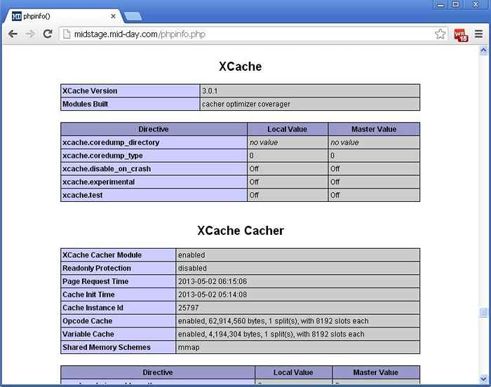 Instal Xcache untuk mempercepat dan mengoptimalkan kinerja PHP