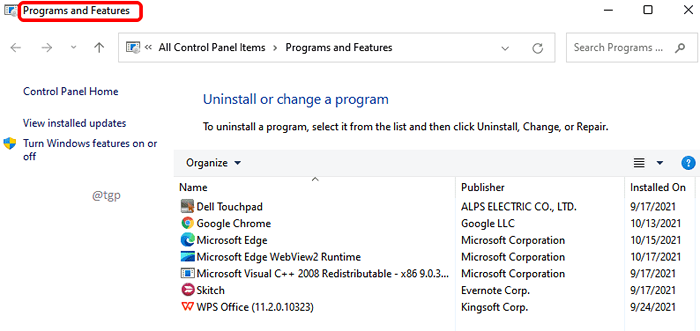 Lista elementów panelu sterowania Uruchom polecenia w systemie Windows 11