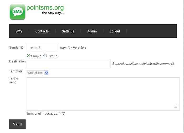 Configure e execute seu próprio portal de SMS online com pontos no RHEL/CENTOS/FEDORA