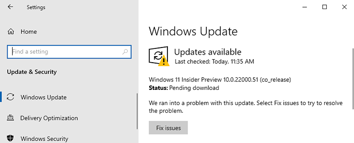 Fix ne peut pas mettre à jour vers Windows 11