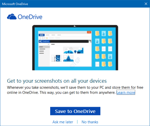 Cara menonaktifkan tangkapan layar menyimpan otomatis di OneDrive