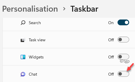 Cómo deshabilitar el ícono de chat de los equipos de Micosoft desde la barra de tareas en Windows 11