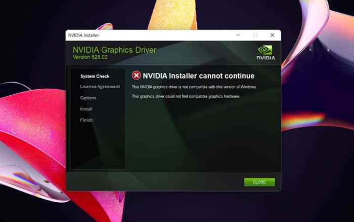 Cara Memperbaiki Ralat NVIDIA Pemasang Tidak Boleh Teruskan di Windows