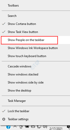 Cómo eliminar el icono de las personas de la barra de tareas en Windows 10