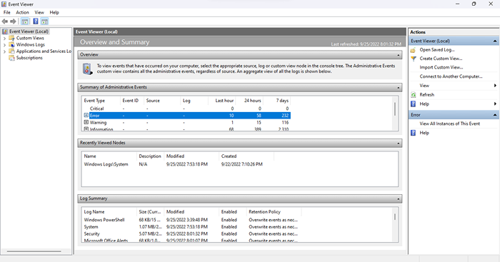 Como usar o Visualizador de Eventos para solucionar problemas do Windows