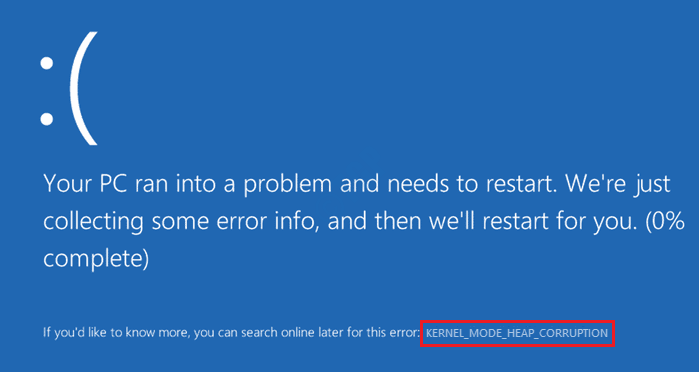 Kernel Mode Heap Corruption Kesalahan BSOD di Windows 10 Fix