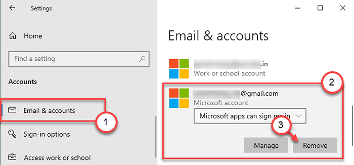 Tidak ada tombol hapus untuk memutuskan akun Microsoft (perbaiki)