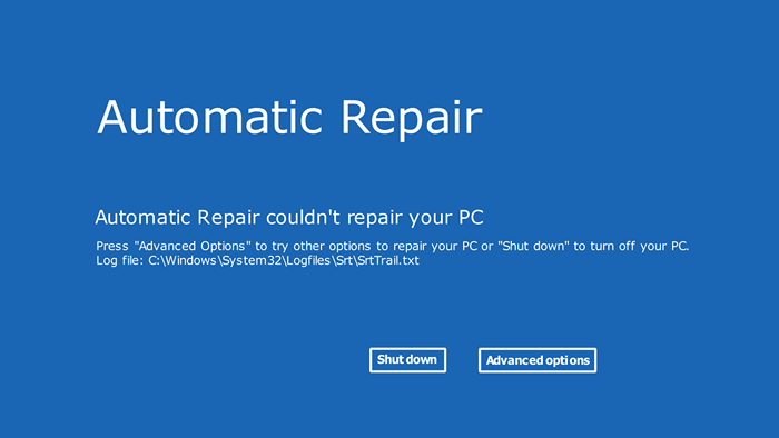 O que fazer se reparo automático não pudesse reparar seu PC no Windows