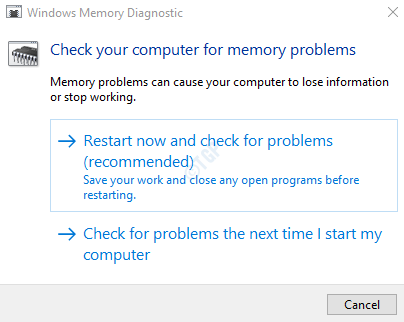 Windows Memory Diagnose -Tool steckt oder eingefroren in Windows 10/11 Fix