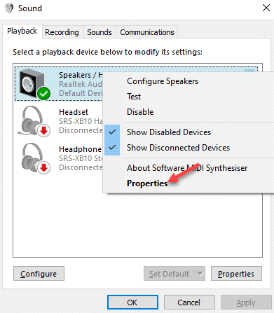 5.El sonido envolvente de 1 canal no funciona corrige en Windows 10/11
