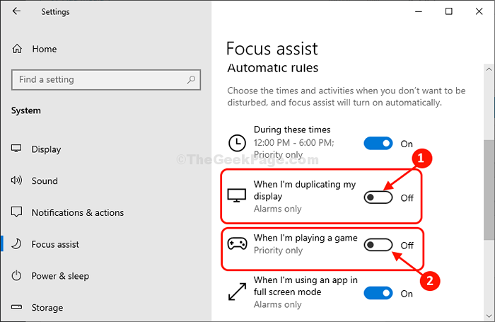 Benachrichtigungen im Vollbildmodus in Windows 10 zulassen und aktivieren