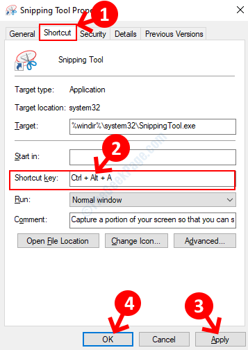 Crie um atalho de teclado para o Snipping Tool para abri -lo com uma tecla de atalho