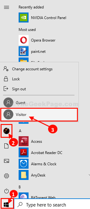 Crear cuenta de visitantes en Windows 10