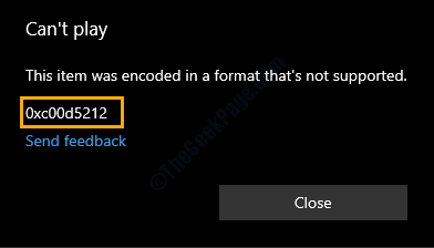 Kod błędu 0xc00d5212 w systemie Windows Media Player lub Film Fix