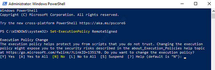 Pelaksanaan skrip dilumpuhkan pada sistem ini PowerShell Ralat Betulkan