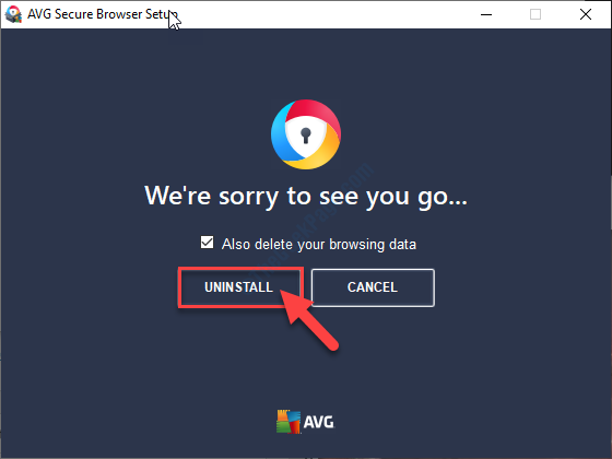 Fix- AVG Secure Browser tidak akan menyahpasang masalah