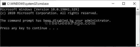 L'invite de commande FIX- est désactivée par un problème d'administrateur dans Windows 10/11