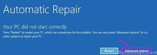 Fixar reiniciar para reparar erros de unidade no Windows 10