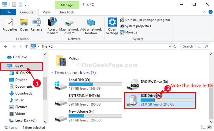 Fix - Les dossiers / fichiers du lecteur USB n'apparaissent pas dans Windows 10, 11