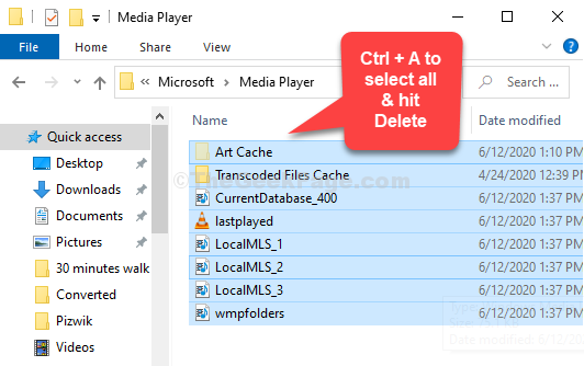 Arreglar la biblioteca de reproductor de Windows Media no funciona en Windows 10