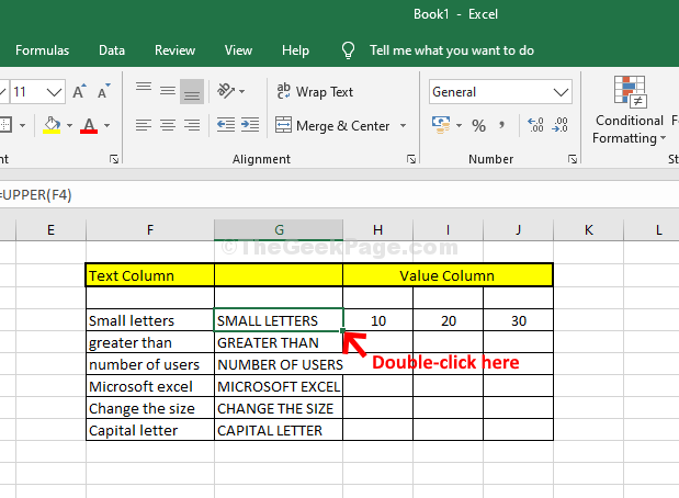 Jak zmienić z dolnej sprawy na górny przypadek w MS Excel