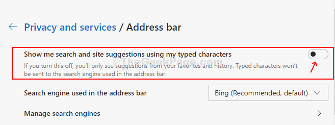 Cara mematikan saran pencarian di microsoft edge