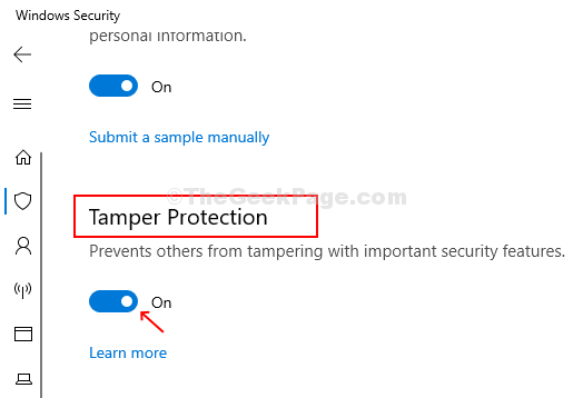 Cómo encender / apagar la protección de la manipulación en Windows 10