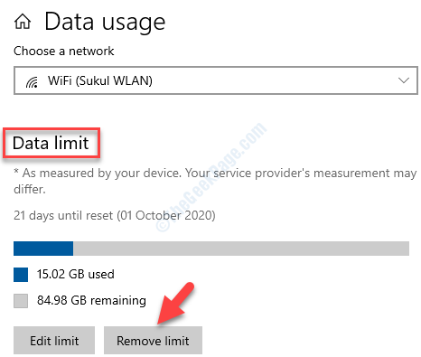 Setel sebagai koneksi terukur di aplikasi pengaturan abu -abu di windows 10 fix