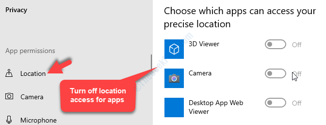 Lokasi Anda sedang digunakan di Windows 10 Fix