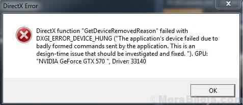 La mejor solución para DXGI_ERROR_DEVICE_HUNG Error en Windows 10