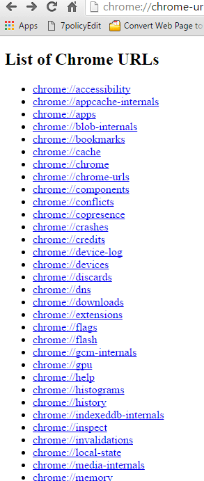 Lista completa de URL secretas de Google Chrome y sus usos