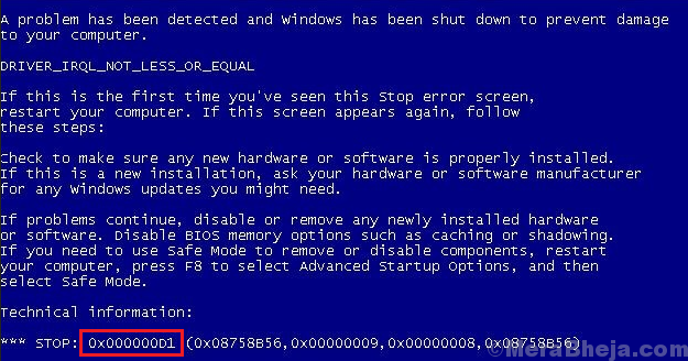 Correction de 0x000000d1 Erreur d'écran bleu sur Windows 10/11