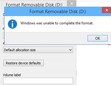Perbaiki tidak dapat memformat flash drive USB di Windows 10 /11