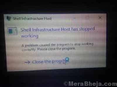 Host -Host von Shell Infrastructure hat in Windows 10 aufgehört zu arbeiten