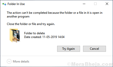 Corrigir a ação não pode ser concluída porque o arquivo está aberto em outro programa no Windows 10/11