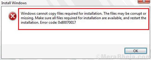 Correction du code d'erreur Windows 0x80070017 lors de l'installation, de la mise à jour ou de la restauration du système