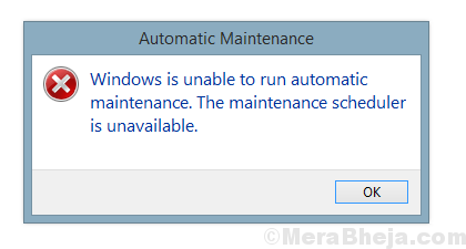 Fix Windows não consegue executar manutenção automática