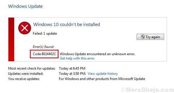 Napraw błąd aktualizacji systemu Windows 8024402c w systemie Windows 10