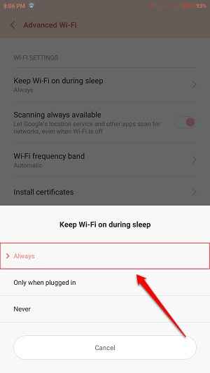 Corrigido - o WiFi continua desconectando o problema no Android