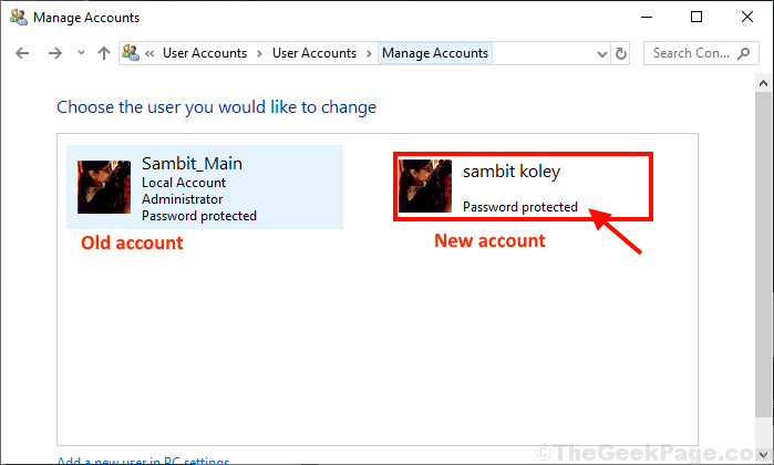 Comment changer le compte administratif déjà existant dans Windows 10